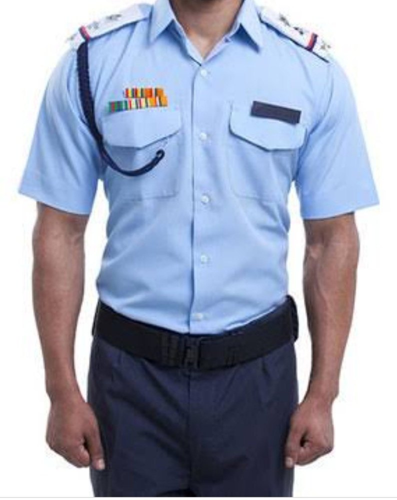 Cotton Men Blue Security Guard Shirt