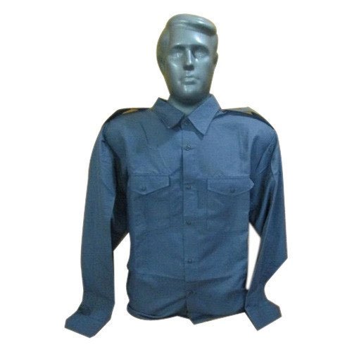 Polyester Blue Security Guard Uniform Shirt, Size: S-L