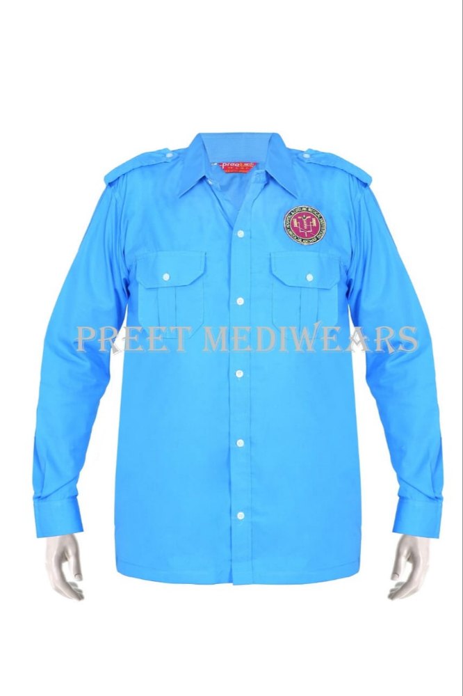 Male Sky Blue Security Guard Shirt