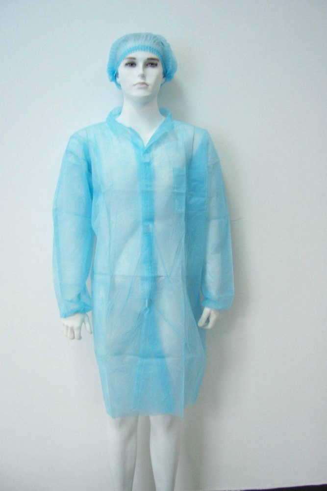 Blue Non Woven lab coat, For Hospital, Size: Large