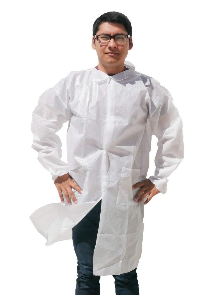 Plain White Non Woven Disposable Lab Coat, For Laboratory