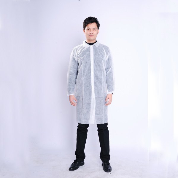 White Non woven Disposable Lab Coat