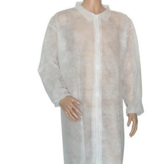 White NON WOVEN Disposable Lab Coat