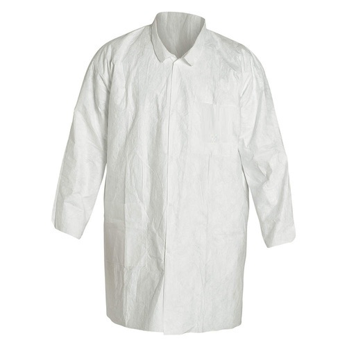 White Non Woven PP Disposable Lab Coat, Size: Small