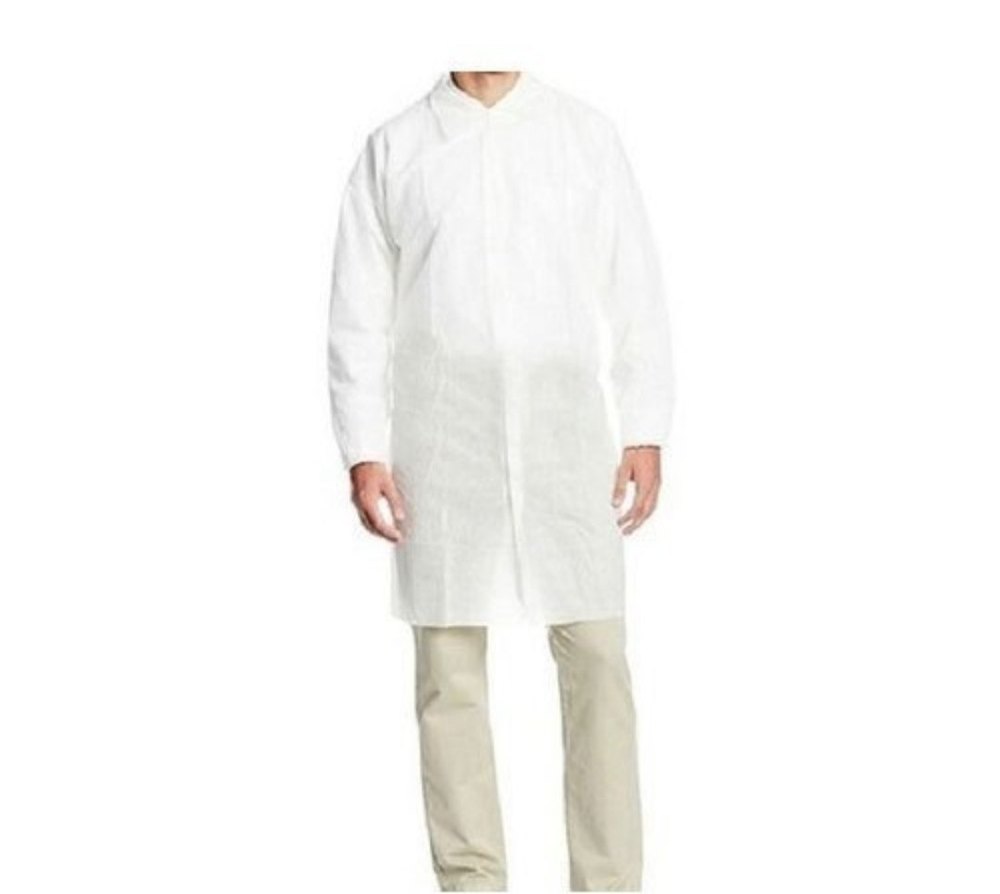 White, Blue Plain Non Woven Lab Coat