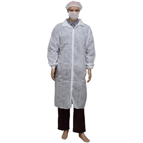 Non Woven White Disposable Lab Coat