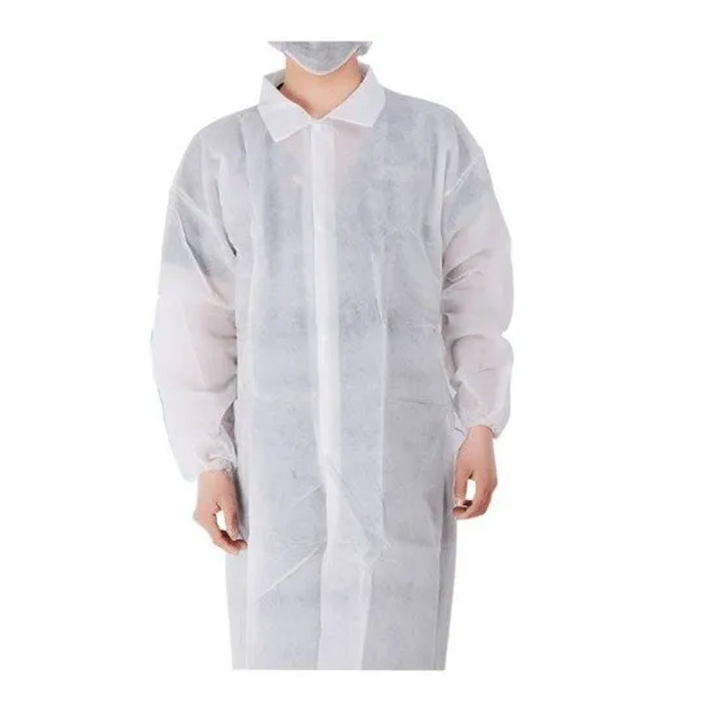 White Non Woven Disposable Lab Coat