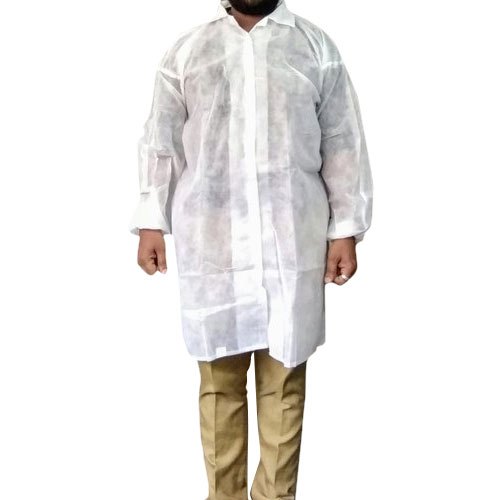 White Disposable Non Woven Lab Coat