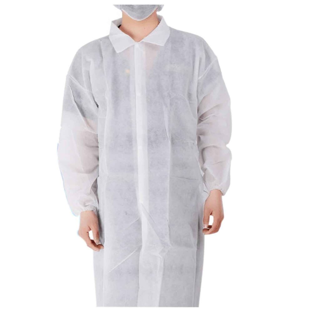 White Non Woven 40 GSM Disposable Lab Coat