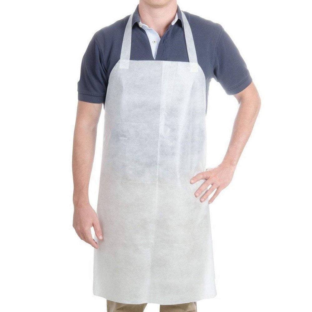 Plain Multipurpose White Non Woven Disposable Self Apron, For Kitchen, Size: 25 X 50 Inches