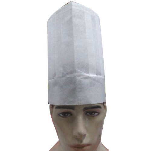 White, Blue Non Woven Hotel Chef Cap