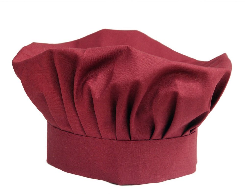 Unisex Cotton Adjustable Maroon Chef Cap, Handwash