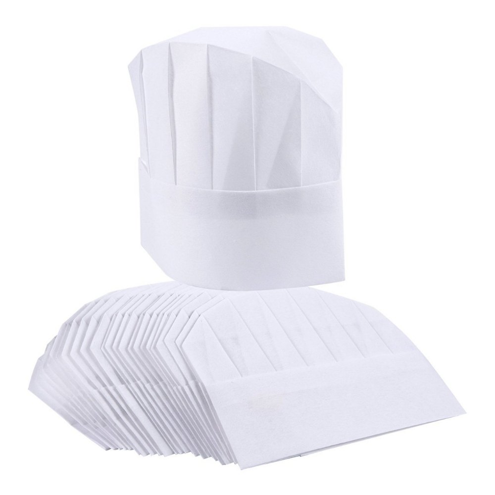 Unisex White Paper Chef Cap, For Hotel, Dry clean