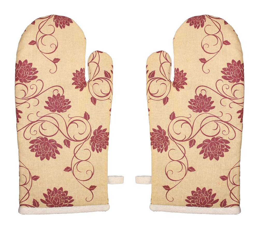 Multicolor Floral Print Oven Mitten