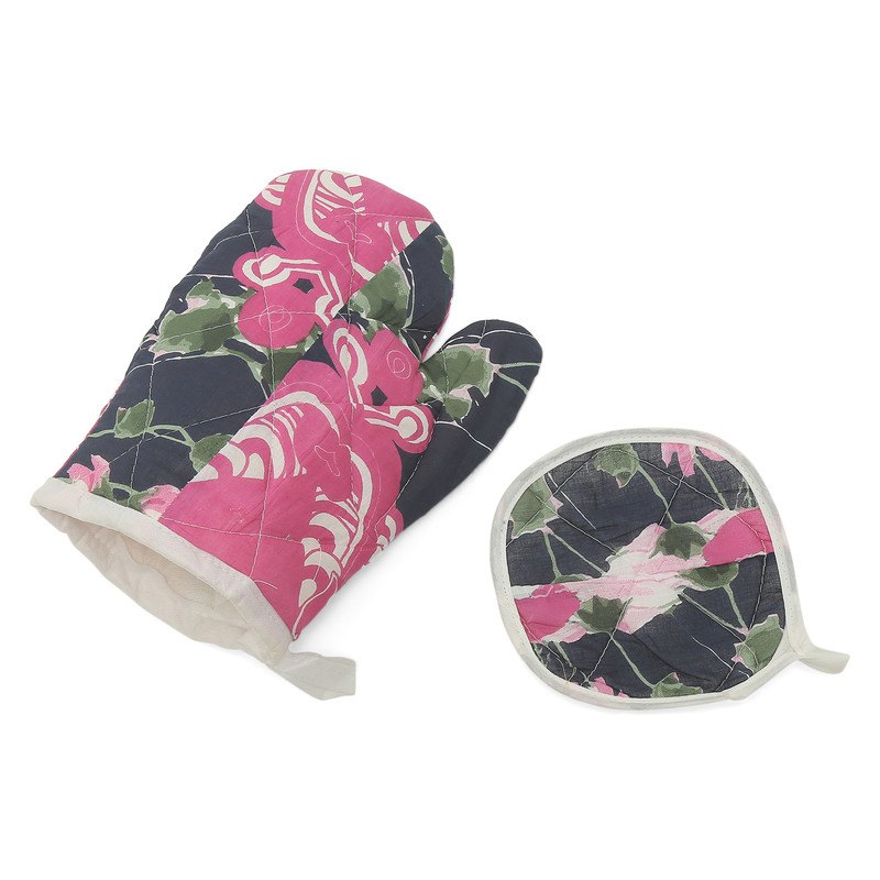 Printed Heat Proof Cotton Padded Oven Gloves