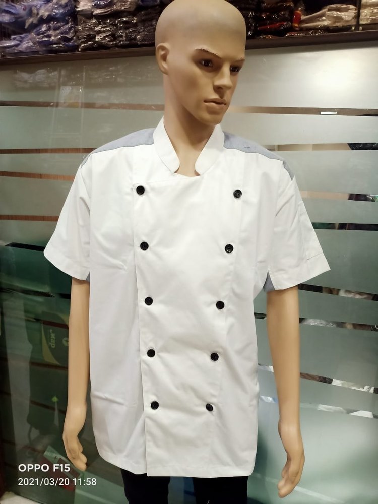 White Men Chef Shirt, Machine Wash