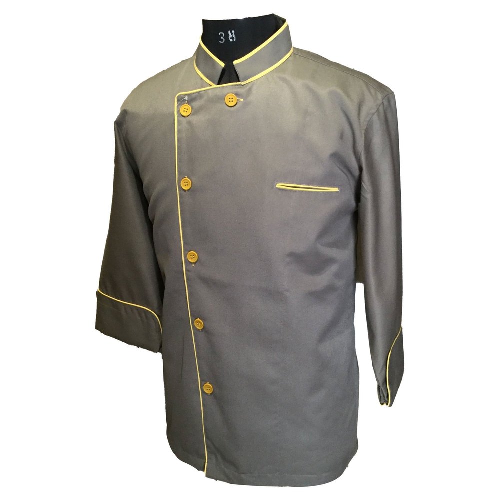 Cotton Unisex Hotel Grey Chef Coat, Size: Large