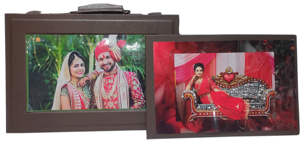 Brown Leather Wedding Photo Album Making Services