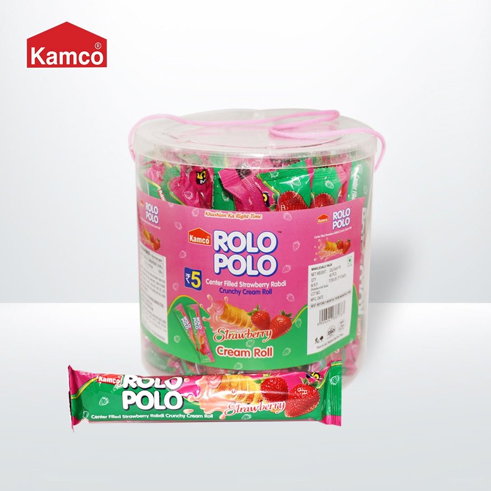 Rolo Polo Strawberry Center Filled Crunchy Cream Roll