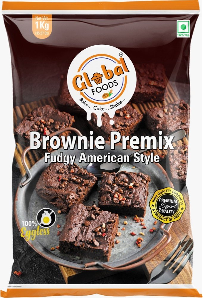 Bakeflo Eggless Eggfree Chocolate Brownie Mix (Fudge American), Powder