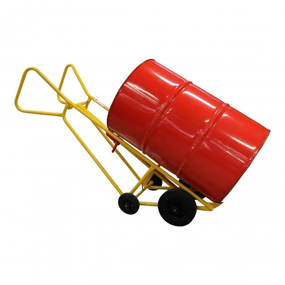 SAN AIR Mild Steel Drum Trolley 4 Wheels For Industrial, Loading Capacity: 400-600 kg