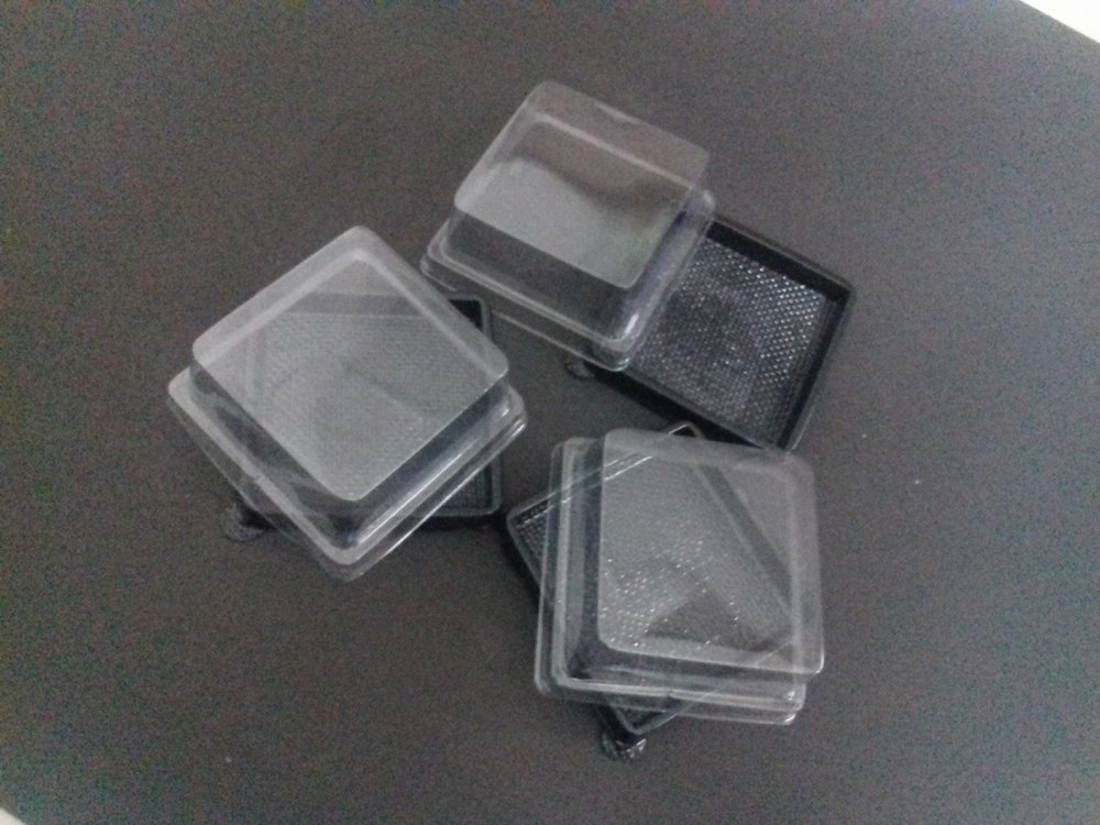 Plastic Disposable PVC Brownie Box, For Food, Box Capacity: 100 GM