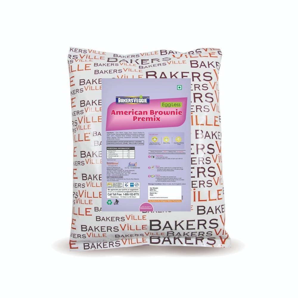 Bakersville Chocolate Eggless Brownie Premix, Powder, Packaging Size: 1 kg img