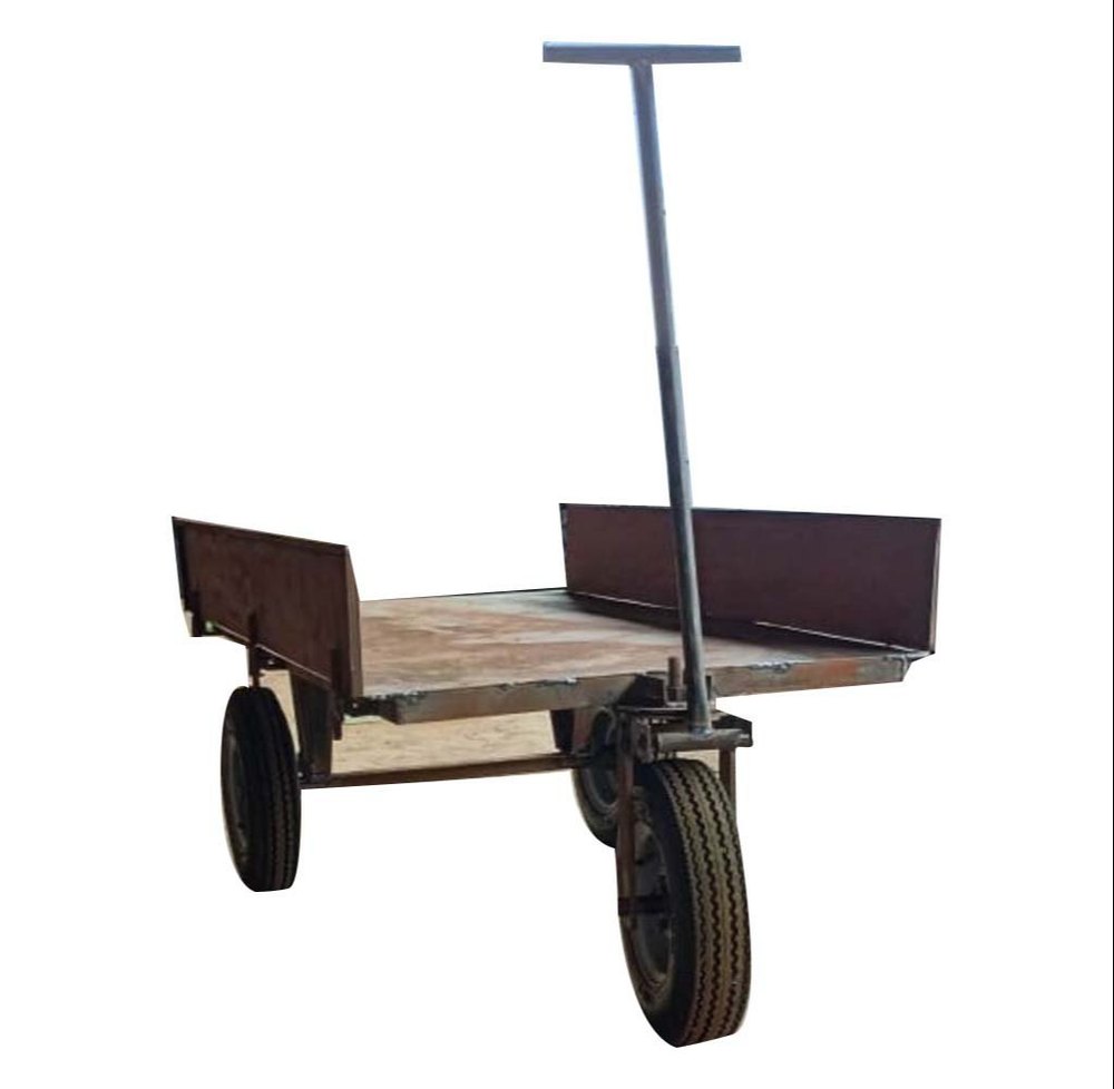 Brown Mild Steel 3 Wheeler Industrial Trolley, Loading Capacity: 500kg