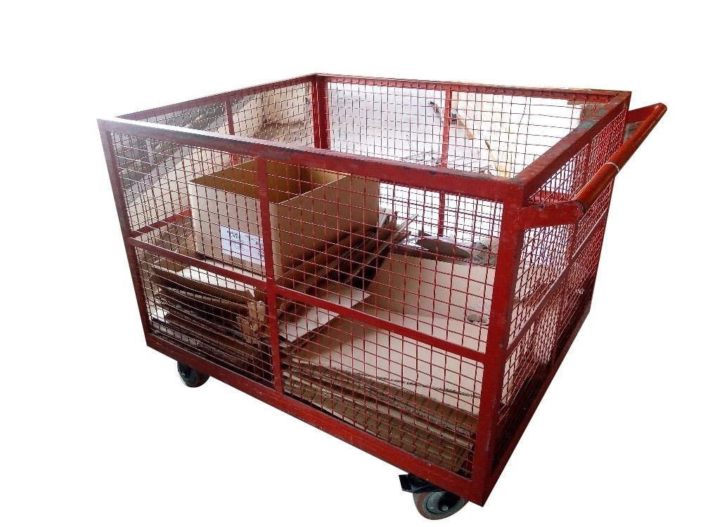 Mild Steel Red Wheeled Scrap Trolley, Load Capacity: 300 kg