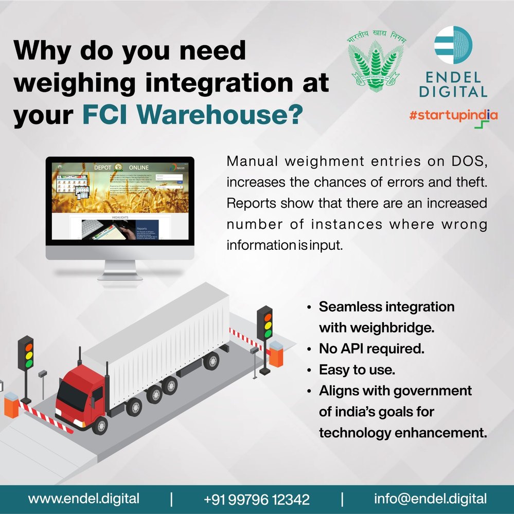 Offline FCI Depot Online System (DOS) Weighing Integration, For Windows, Free Demo/Trial Available img