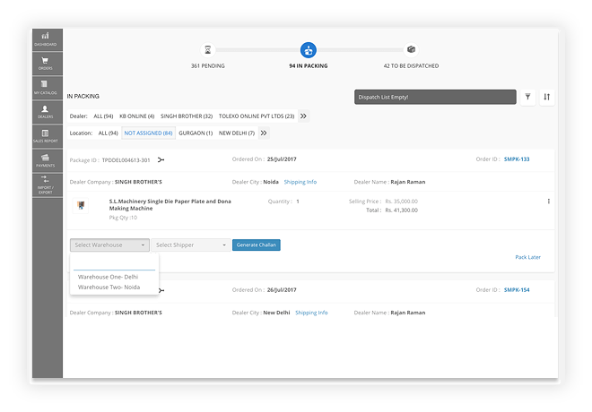 Multiple Warehouses for Dispatches img