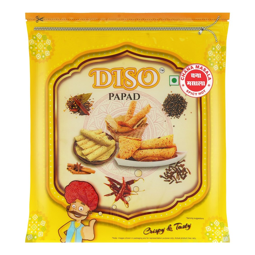 Diso Chana Masala Papad 400g, Polyster Flexible Pouch, 400gms