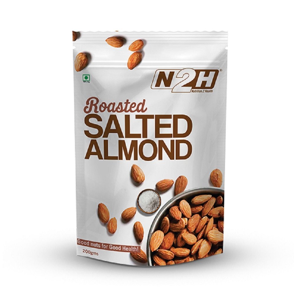 Salty N2H Roasted Salted Almonds, Packaging Size: 200 g, Packaging Type: Packet