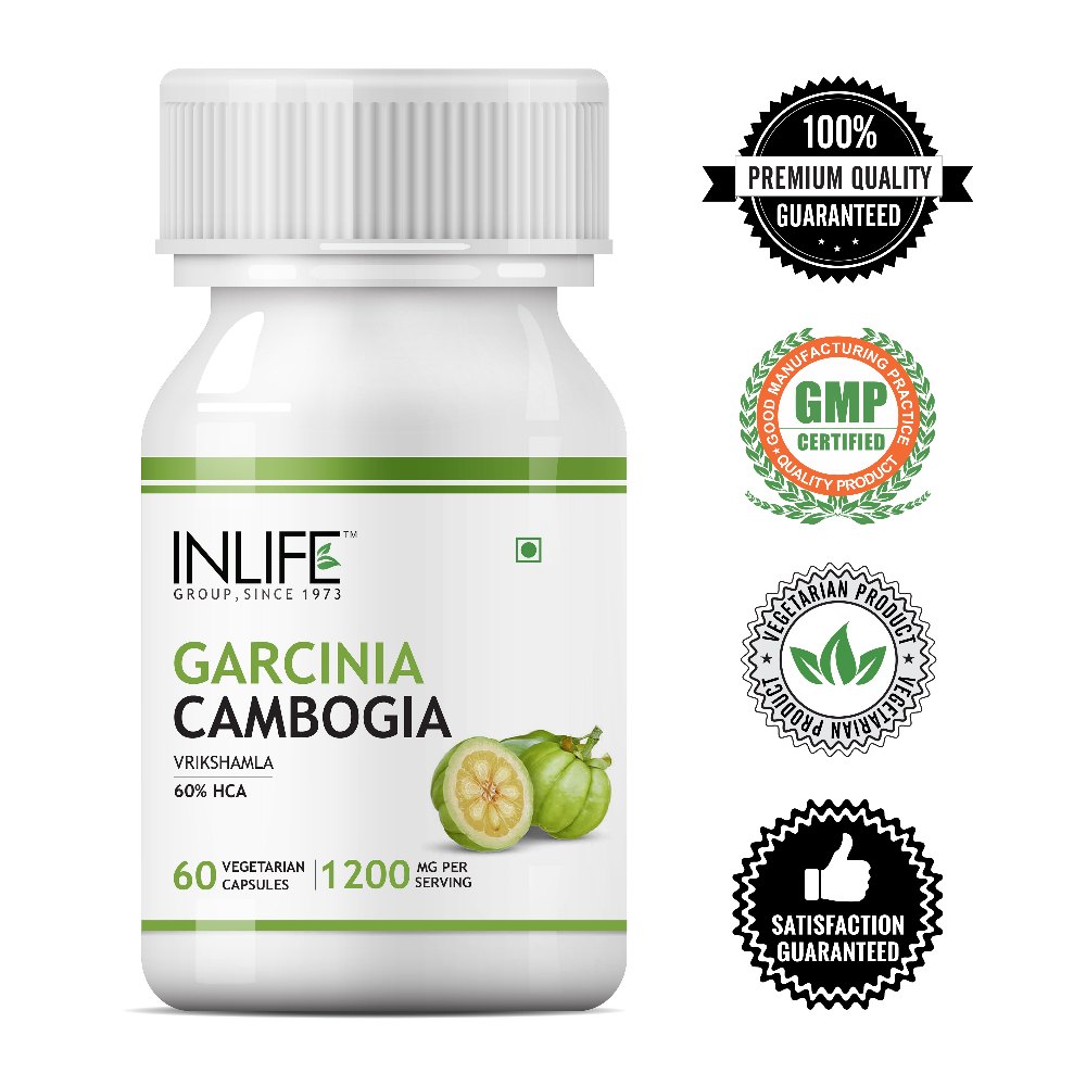 Inlife Garcinia Cambogia Fruit 60% Hca Weight Management Supplement, 1200mg - 60 Vegetarian Capsules