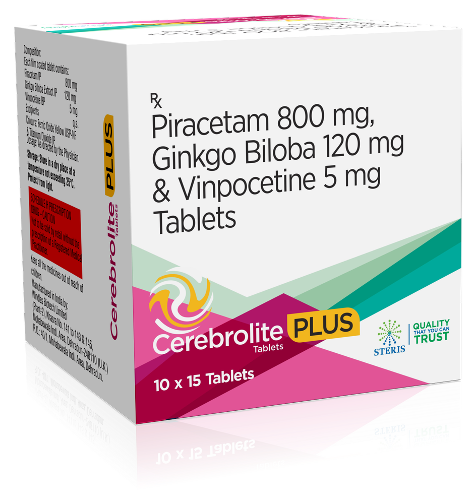 piracetam 800 mg, Ginko Biloba 120 mg & Vinpocetine 5 mg Tablets