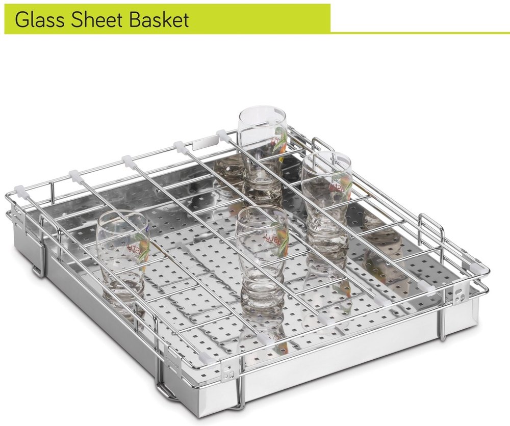 SS Perforated Sheet Glass Kitchen Basket