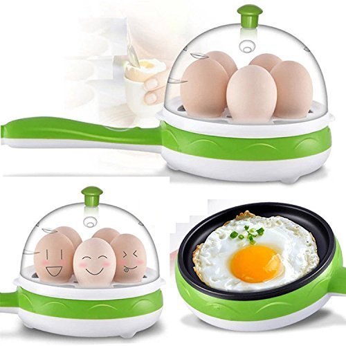 Plastic Multifunctional Electric 2 in 1 Frying Pan with Egg Boiler for Home