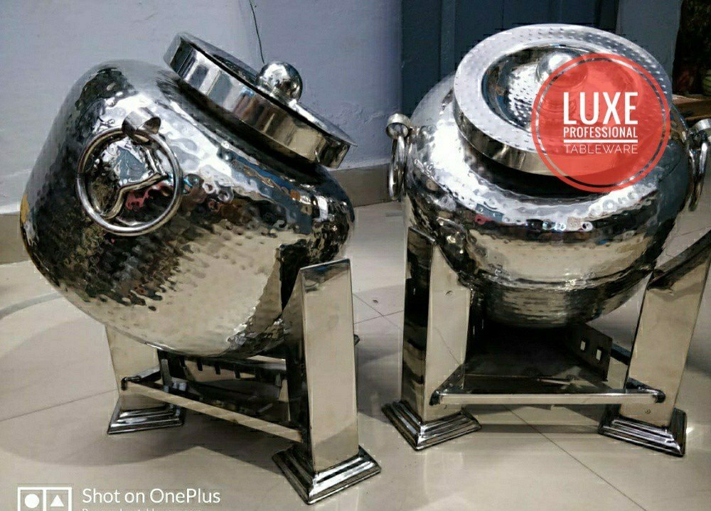 Luxe Silver Soup Matka, Set Contains: 1, Size: 12 Ltrs