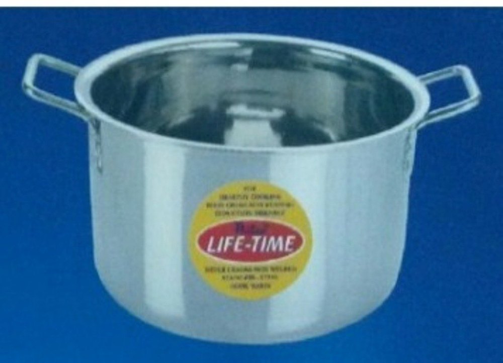 Stainless Steel Silver Stock Pots, For Hotel, Size: 530 MM