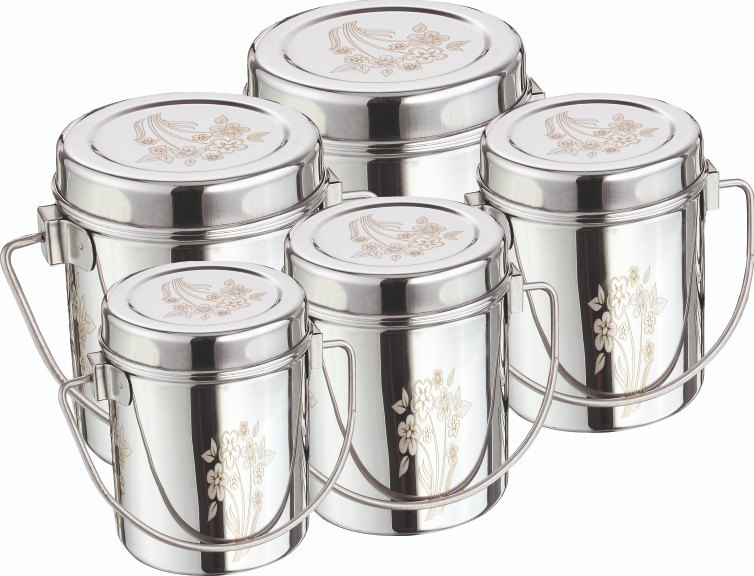 Silver Stainless Steel MILK POT ( DHOLU ) ( 14 - 18 ), For Home