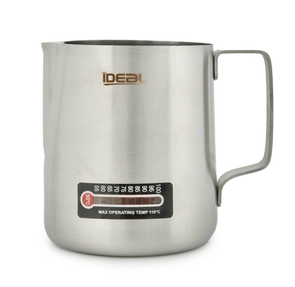 1 Silver Ideal milk pitcher with temperature sensor., For Kitchen, Size: 600ML