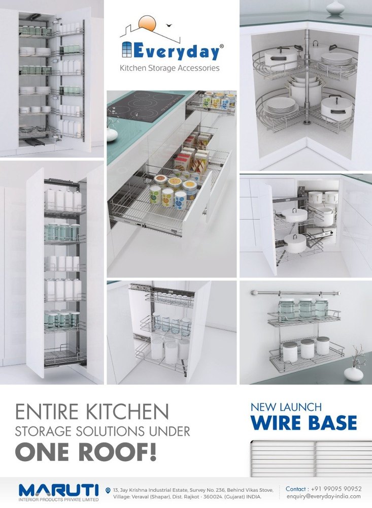 Stainless Steel Modular Kitchen Accessories, White