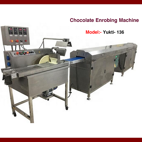 304 Steel Small Chocolate Coating Coater Enrobing Machine For Sale, Capacity: 60kg Per Hour