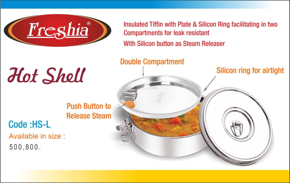 Stainless Steel Insulated Hot Pot With Plate, Capacity : 500 ml img