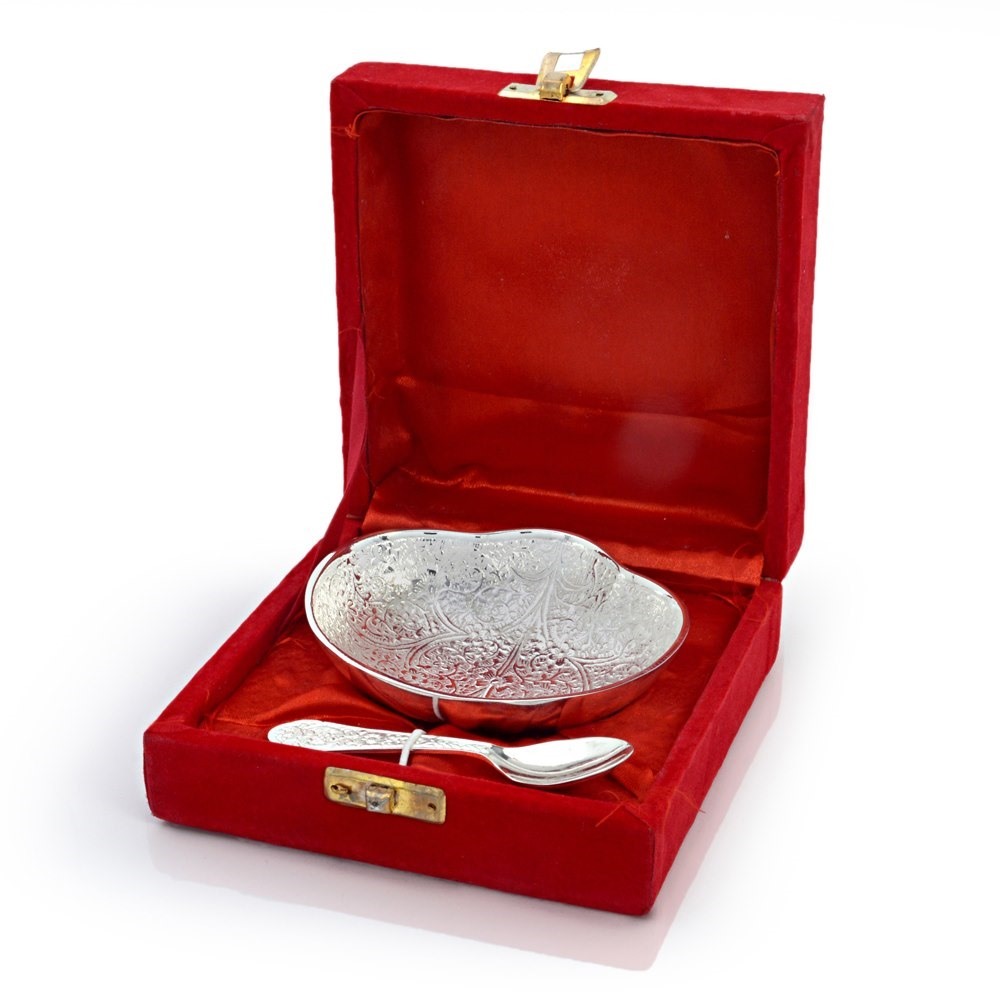 Silver Polished Brass Bowl n Spoon 274