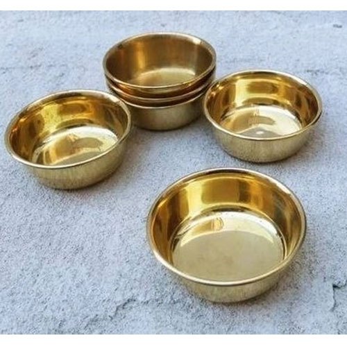 AI Round Brass Serving Bowl, Size: 9.5 cm img