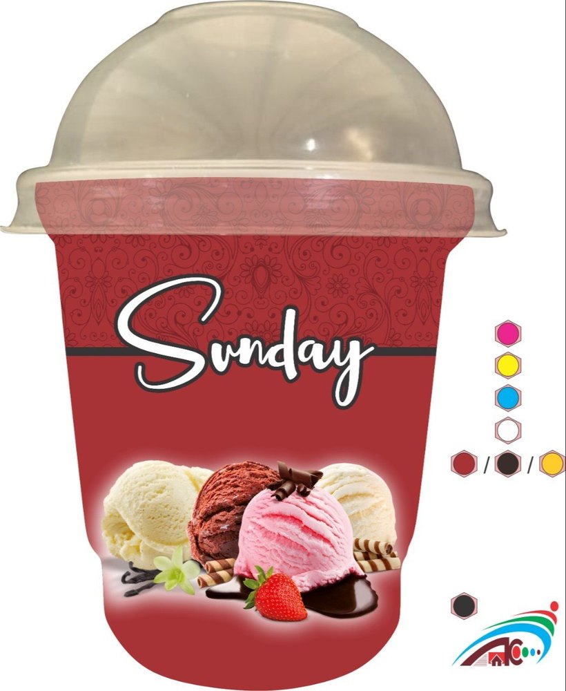 Ceramic 130ml Plastic Printed Ice Cream Cups, Service Location: Kolkata Dakshineswar