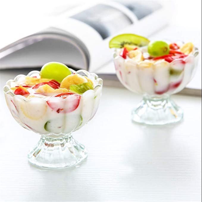 Plastic Transparent Unbreakable Ice Cream Bowl Set Of 6 Pcs, For Home