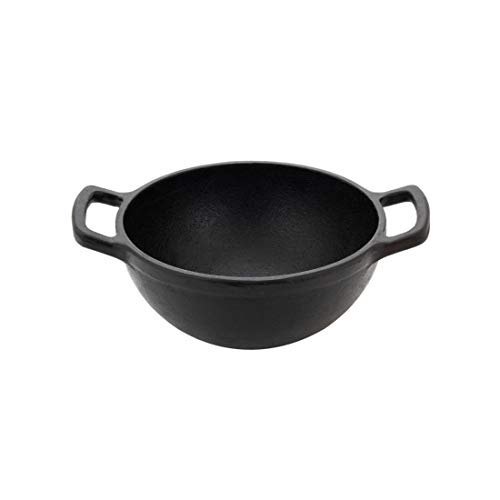 Black Bhagya Cast Iron Cookware Kadai 9.5 Looped-deep, For Kitchen