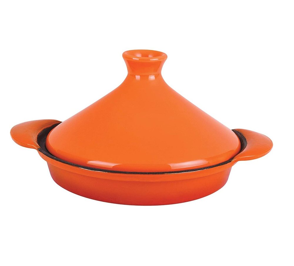 Orange Bergner Eros Cast Iron Tajine Pot, Capacity: 800ml, Round